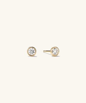 Bezel Round Lab Grown Diamond Studs 0.5 ct
