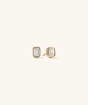 Lab Grown Diamond Emerald Cut Studs