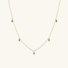 Baguette Gemstone Station Necklace