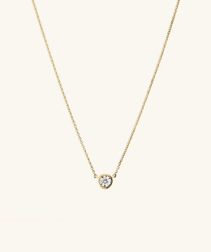 Bezel Lab Grown Diamond Necklace 0.25 ct