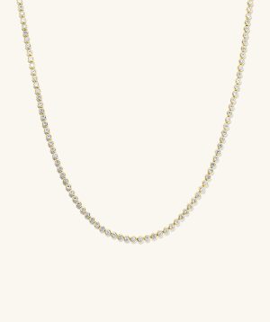 Zadie Bezel Lab Grown Sapphire Tennis Necklace