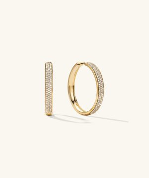 Bold Pavé Diamond Large Hoops