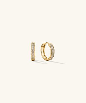 Bold Pavé Diamond Small Hoops
