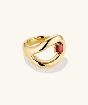 Organic Dôme Curve Gemstone Ring