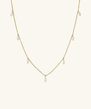 Tiny Pearl Station Necklace