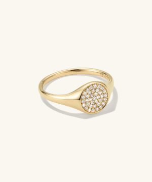 Pavé Diamond Signet Pinky Ring