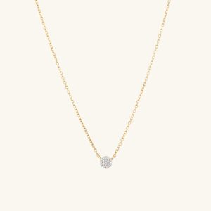 Pavé Diamond Round Necklace