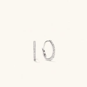 Pavé Diamond Huggie Hoops