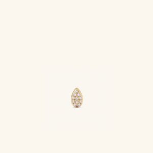 Piercing Studio - Pave Diamond Flat Back Pear Stud